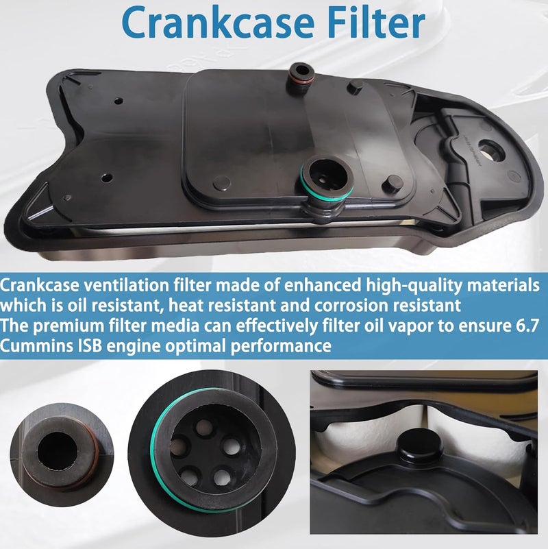 BZANPAR Crankcase Ventilation Filter Fits for 2008-2024 Ram 2500 3500 4500 5500, Crankcase Breather Filter for 6.7 Cummins ISB Engine, CCV Filters Replace CV52001 68002433AB 4936636 904-418 - Image 5